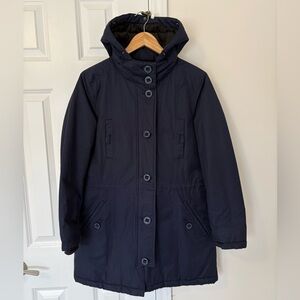 LOFT Mid-Thigh Length Navy Quilted Parka Coat